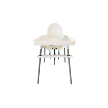 Load image into Gallery viewer, White Bamboo Highchair Footrest with Clamps & O-Rings for IKEA Antilop Highchair