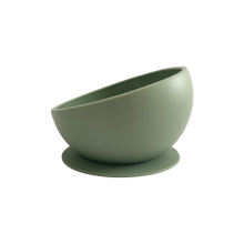 Load image into Gallery viewer, Silicone Suction Bowl & Silicone Spoon in Forest Green from Bubs Playground and Bubs Eats Edit alt text