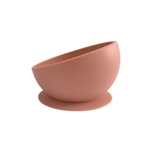Load image into Gallery viewer, Silicone Suction Bowl & Silicone Spoon in Sunrise Pink from Bubs Playground and Bubs Eats