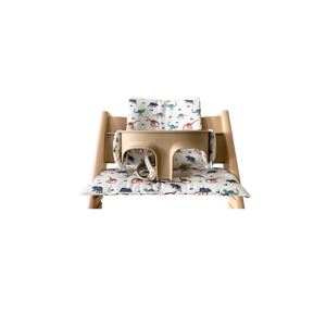 Bubs Playground's cushion for Stokke Tripp Trapp Chair in Mighty Dinosaurs design