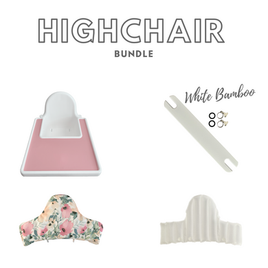 Bubs Playground's Highchair Bundle in White Bamboo colour