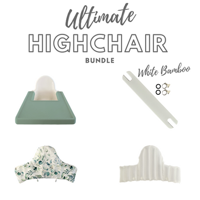 Bubs Playground's ULTIMATE Highchair Bundle in White Bamboo colour