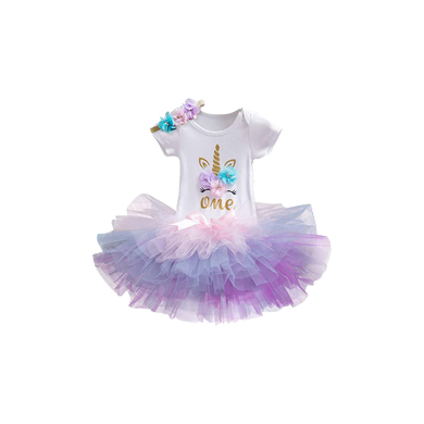 1st first birthday pink purple colourful princess unicorn floral dress outfit set for baby, toddler, kids & girls! 