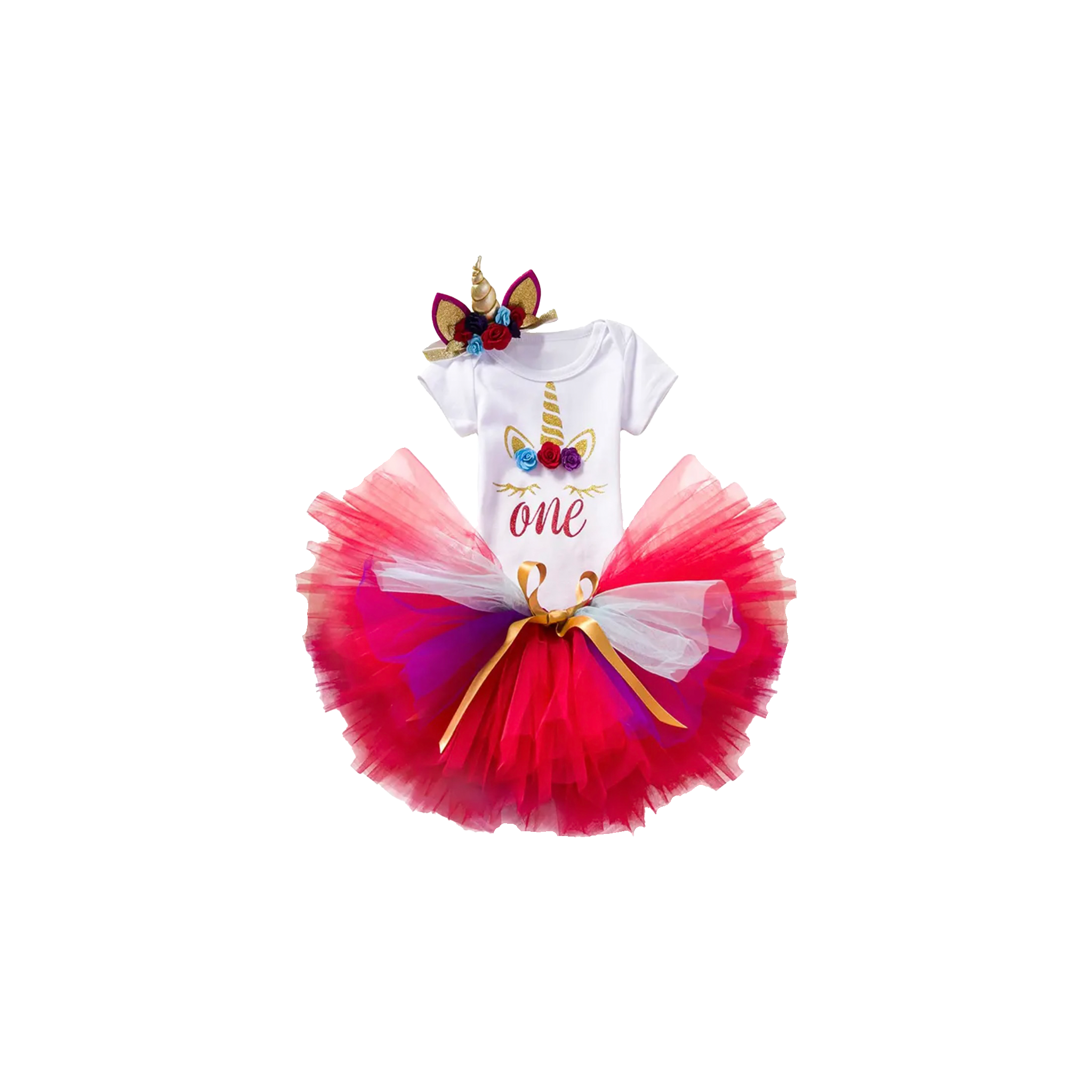 unicorn dress 1st birthday Unicorn First Birthday Girls Outfit One – Preppy Kids Trinidad main image 0