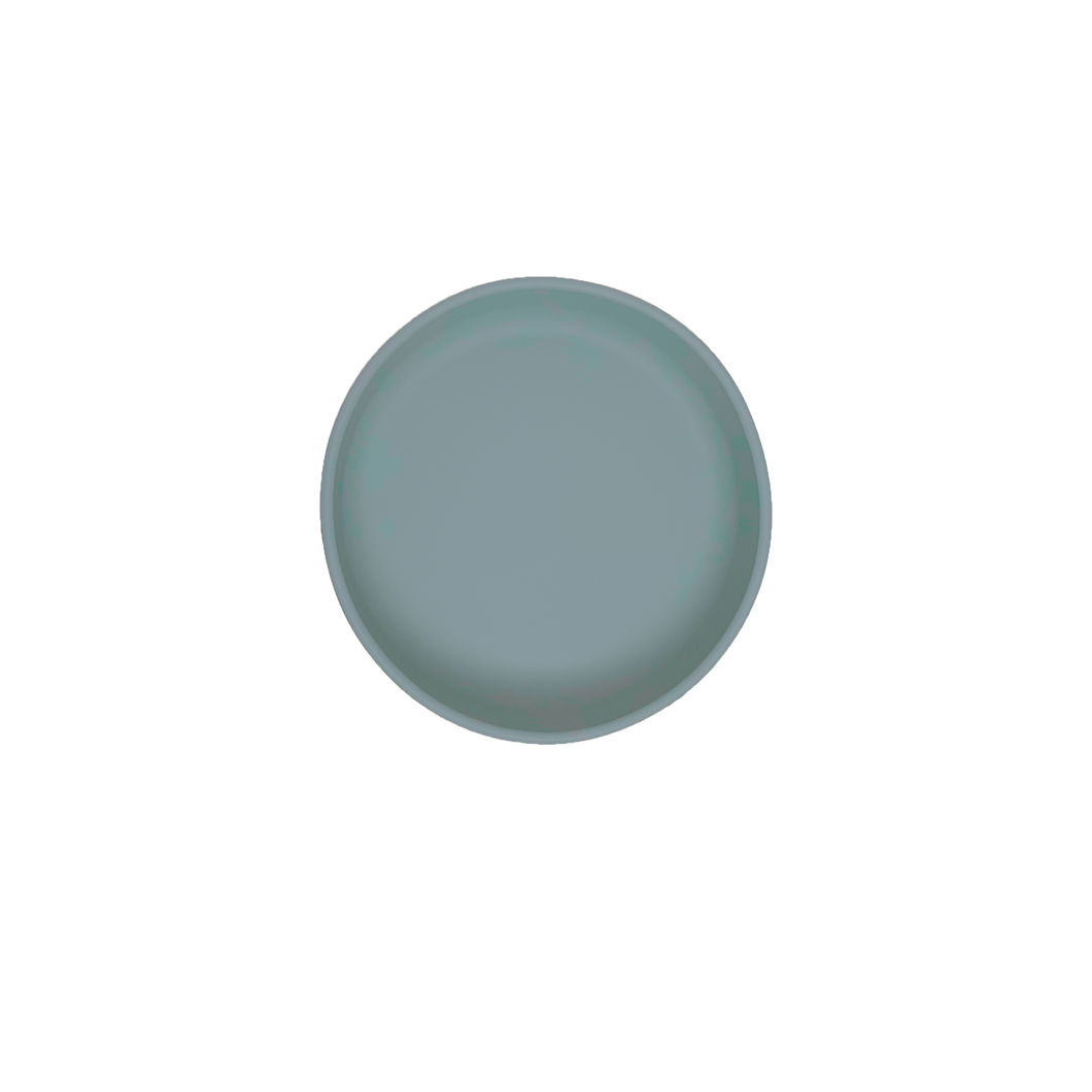 Bubs Playground silicone suction plate with non divided sections for baby & toddlers starting solids & BLW in Ocean Blue